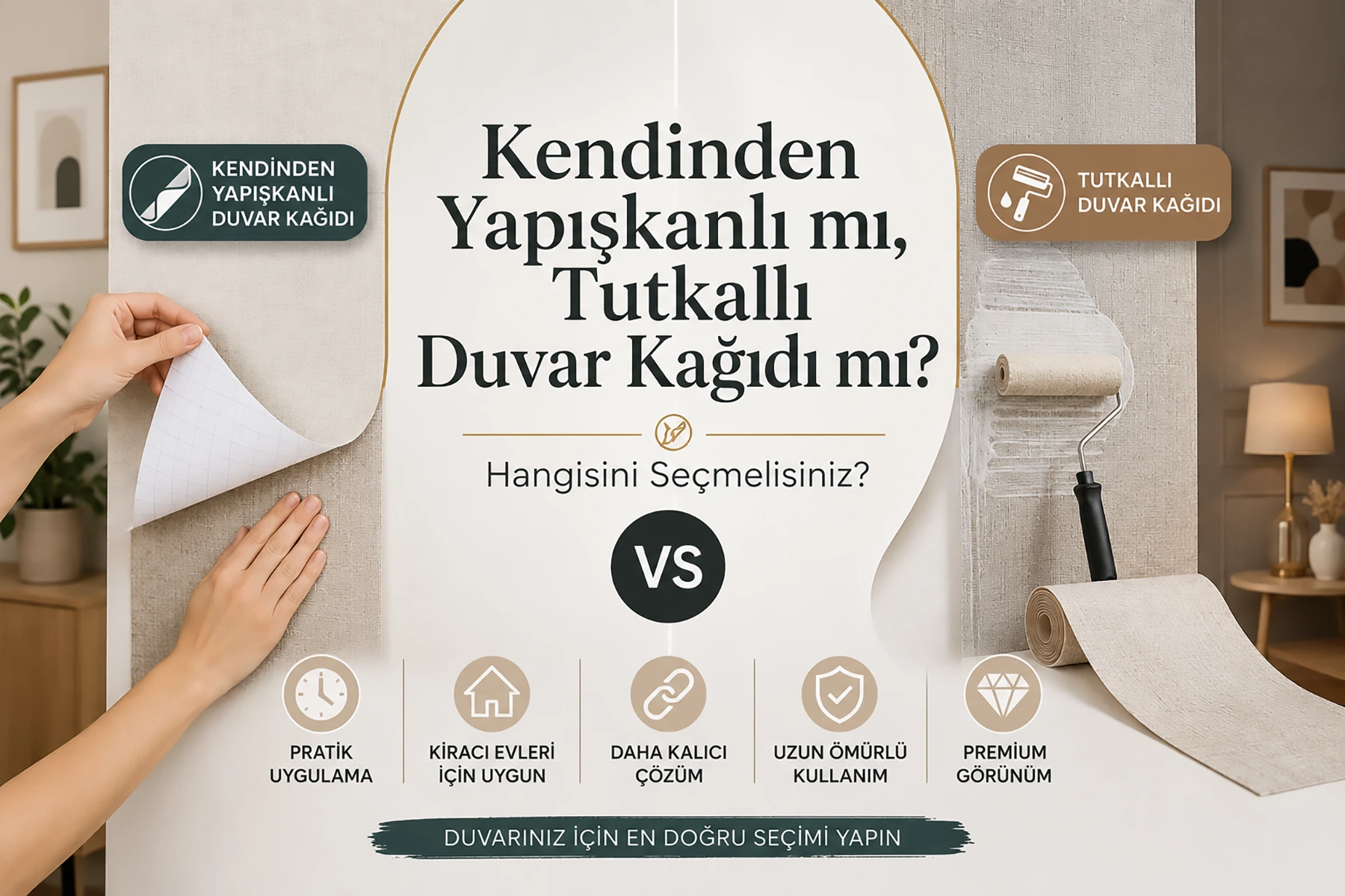 Kendinden Yapışkanlı Duvar Kağıdı mı, Tutkallı Duvar Kağıdı mı?
